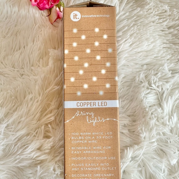 New with tags COPPER LED 100 warm white light STRING LIGHTS ( 33ft copper wire) - Picture 4 of 4